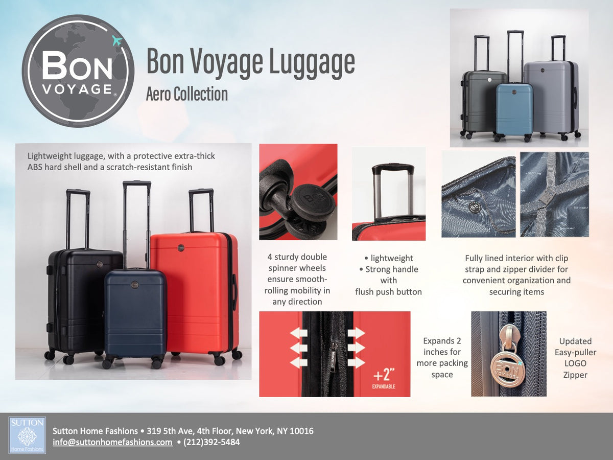 Bon Voyage Aero Collection 3 Piece Luggage Set - Orange – Bon