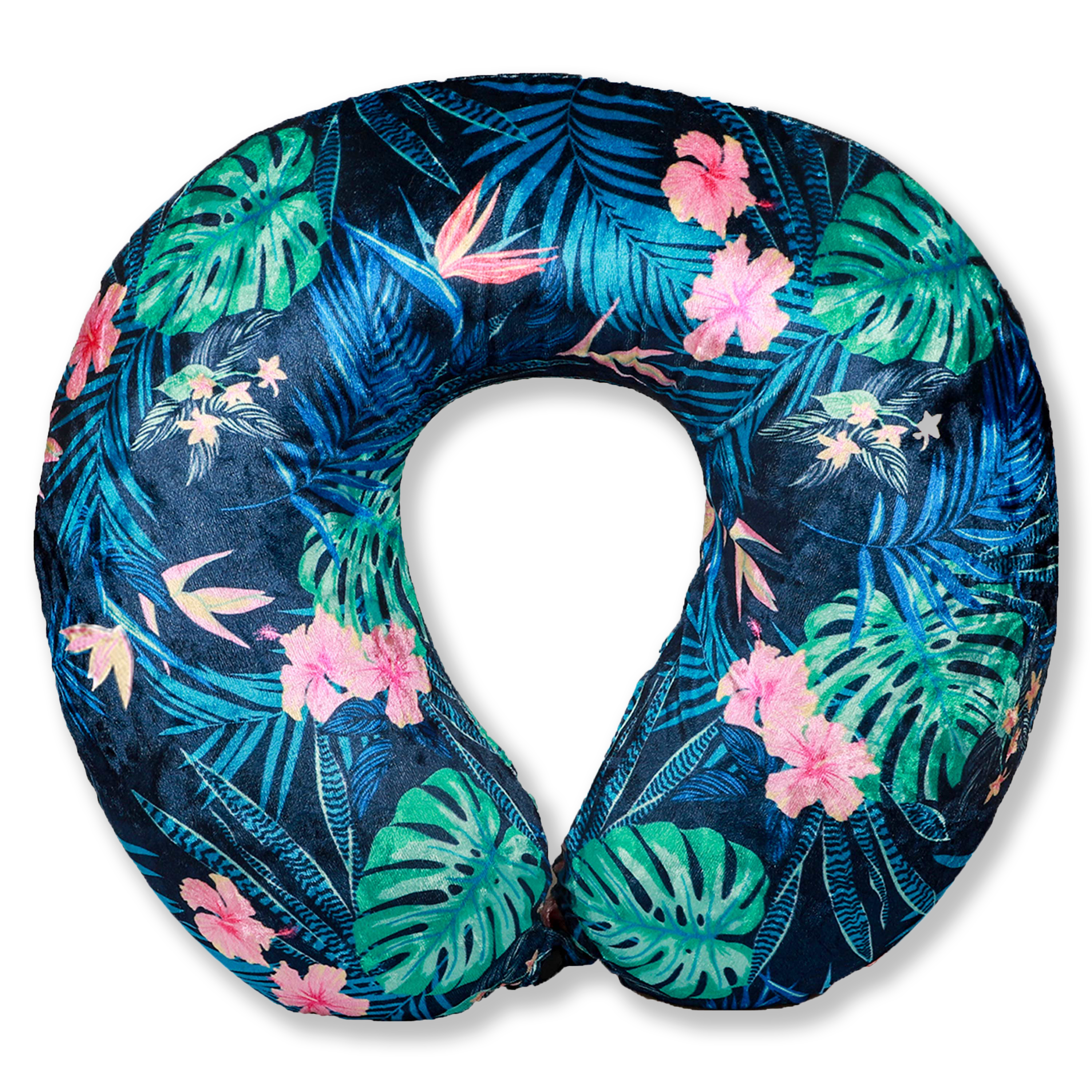 Crushed Velvet Memory Foam Travel Neck Pillow