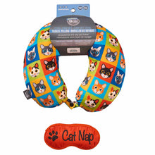 Load image into Gallery viewer, Eye Mask Memory Foam Travel Neck Pillow - Cat Nap