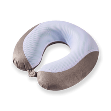 Load image into Gallery viewer, Gel Infused Memory Foam Travel Neck Pillow - Grey