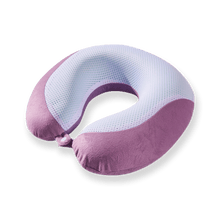 Load image into Gallery viewer, Gel Infused Memory Foam Travel Neck Pillow - Purple