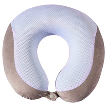 Load image into Gallery viewer, Gel Infused Memory Foam Travel Neck Pillow - Grey