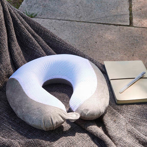 Gel Infused Memory Foam Travel Neck Pillow - Grey