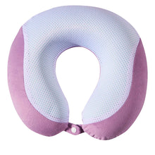 Load image into Gallery viewer, Gel Infused Memory Foam Travel Neck Pillow - Purple