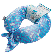 Load image into Gallery viewer, Mermaid Tail Memory Foam Travel Neck Pillow - Blue