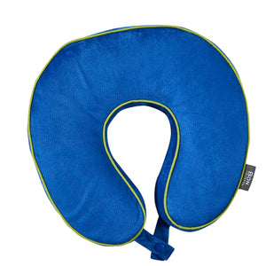 Premium Memory Foam Travel Neck Pillow - Blue