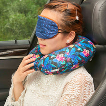 Load image into Gallery viewer, Midnight Jungle Memory Foam Travel Neck Pillow - Dark Blue
