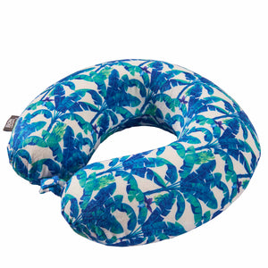Midnight Jungle Memory Foam Travel Neck Pillow - Blue