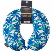 Load image into Gallery viewer, Midnight Jungle Memory Foam Travel Neck Pillow - Blue