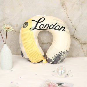 World Edition Memory Foam Travel Neck Pillow - London Yellow