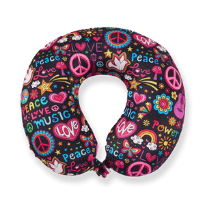 Girls Favorite Memory Foam Travel Neck Pillow - Peace Love