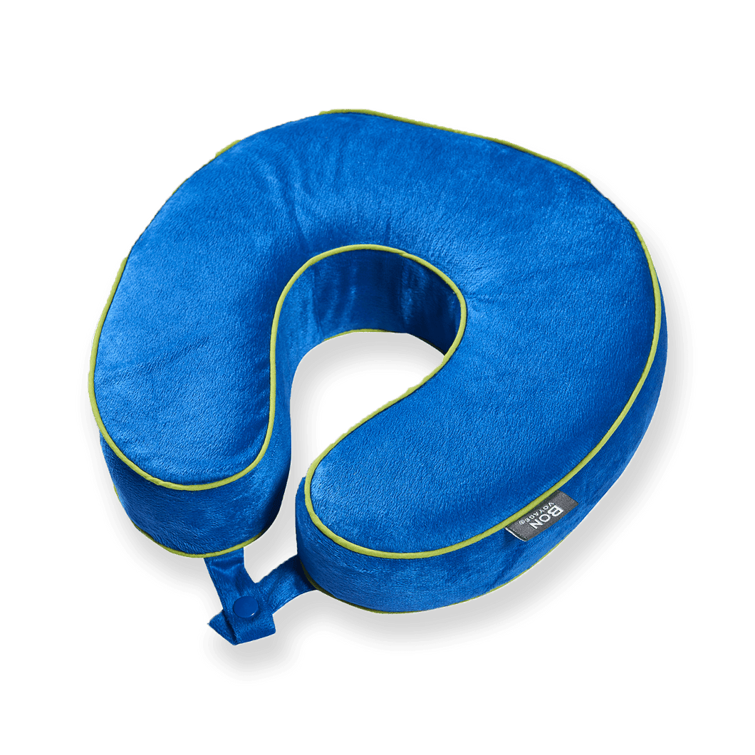 Premium Memory Foam Travel Neck Pillow - Blue
