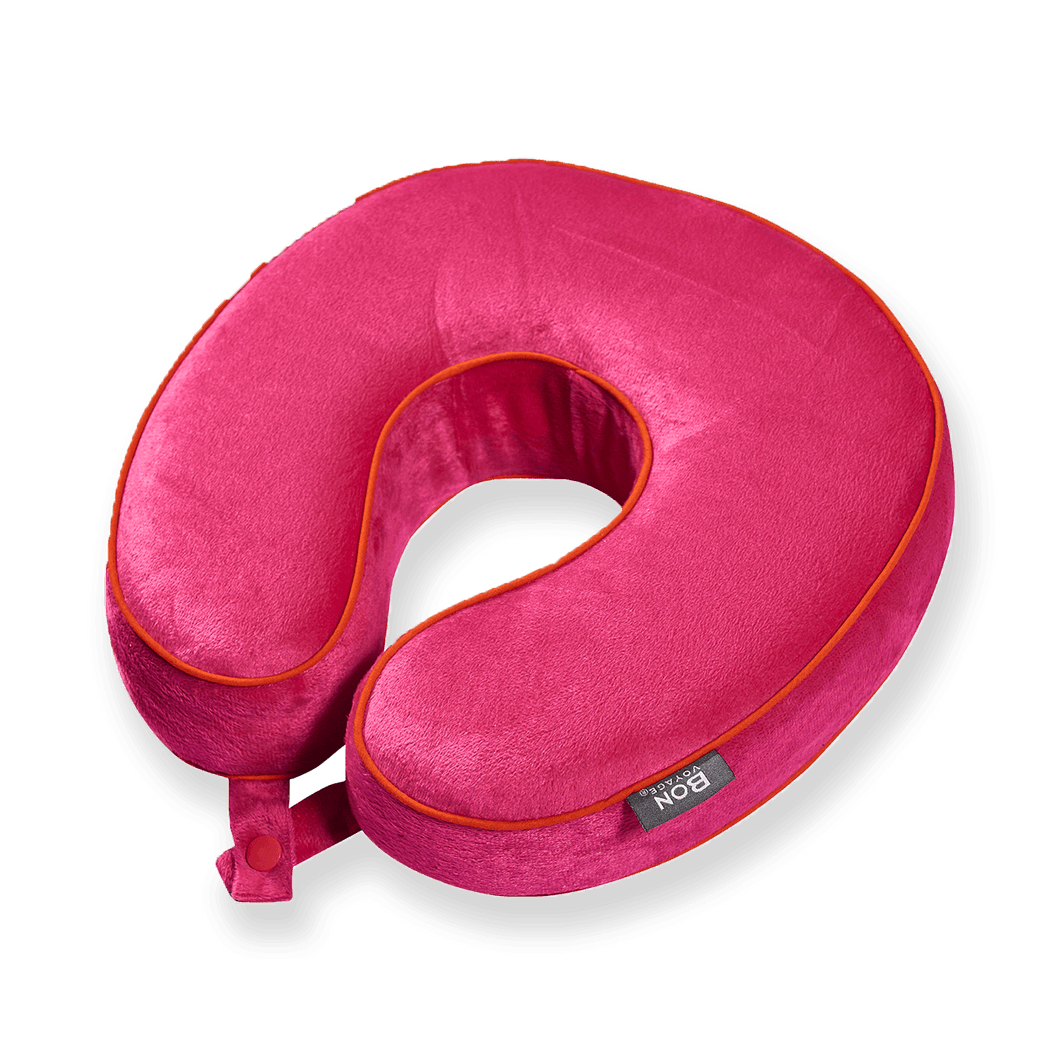 Premium Memory Foam Travel Neck Pillow - Red